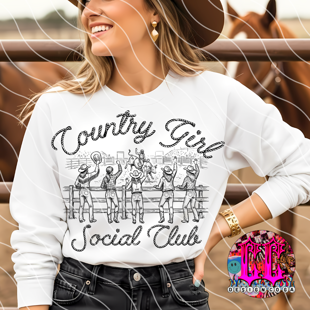 COUNTRY GIRL SOCIAL CLUB PNG DIGITAL DOWNLOAD