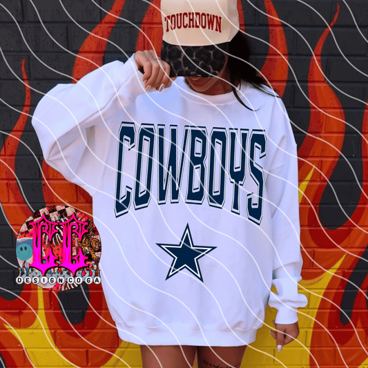 COWBOYS 2 RETRO FOOTBALL PLAID PNG DIGITAL DOWNLOAD