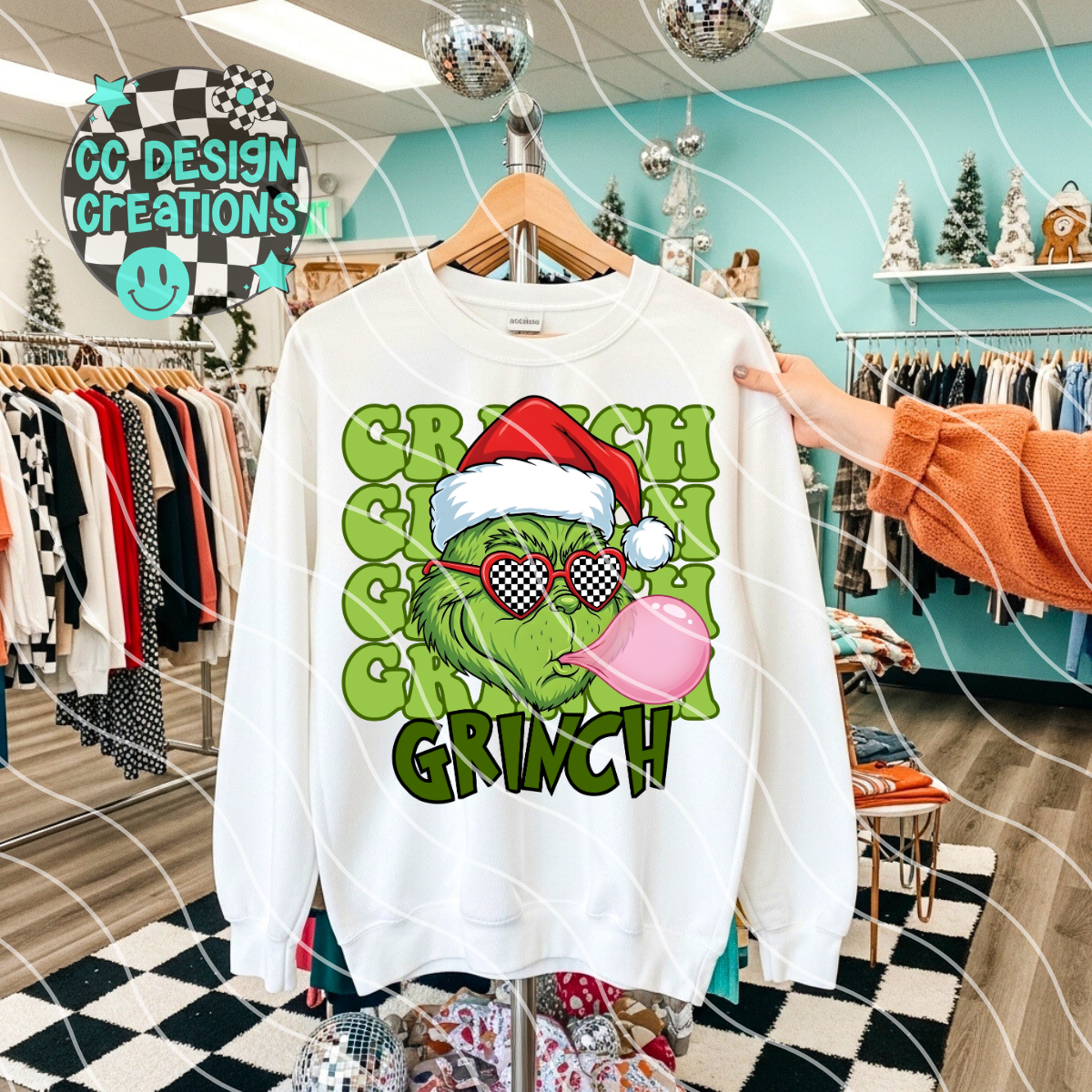 Retro Christmas Grin ch PNG Digital Download
