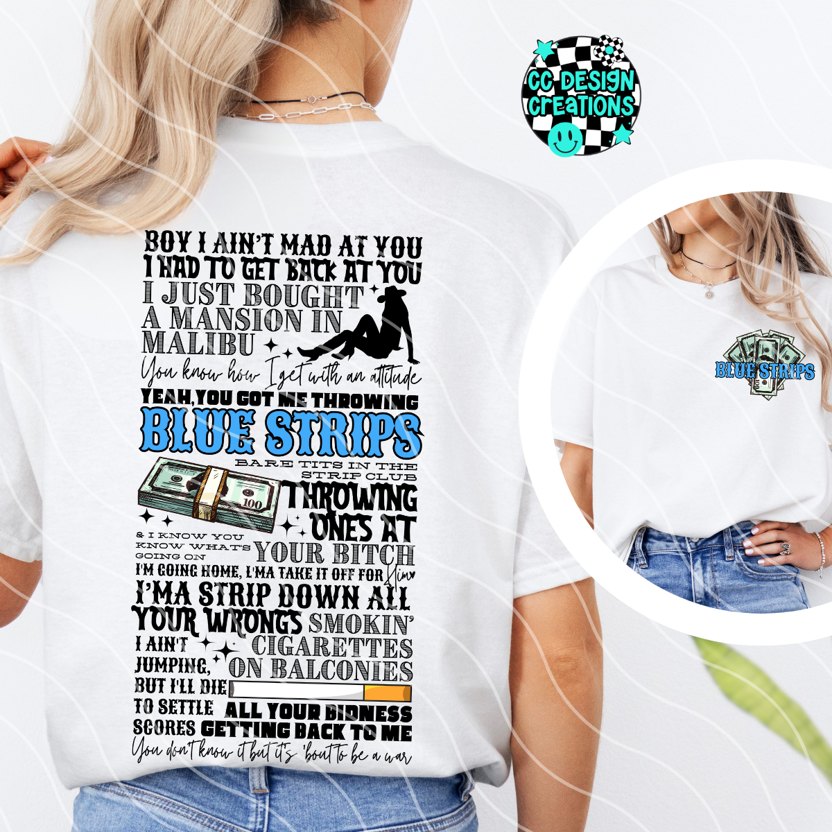 Blue Strips PNG Digital Download