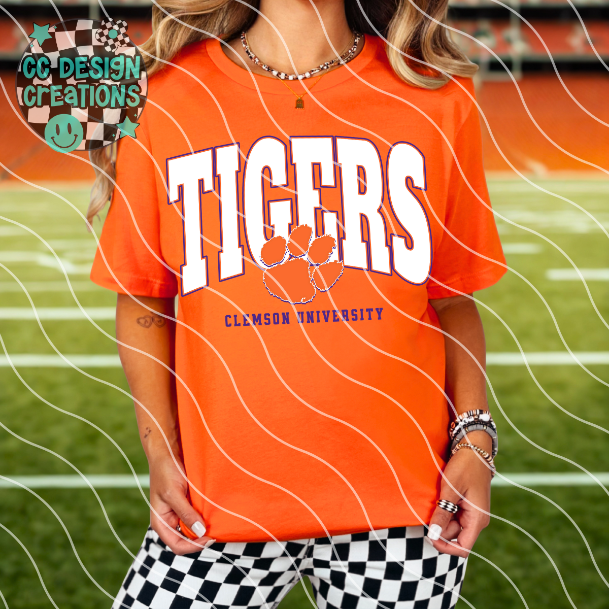 Clem Tigers Varsity Football PNG Digital Download (2 Files/Distressed Included)