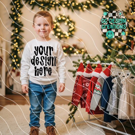 White Sweatshirt Mock Christmas Youth Boy 3