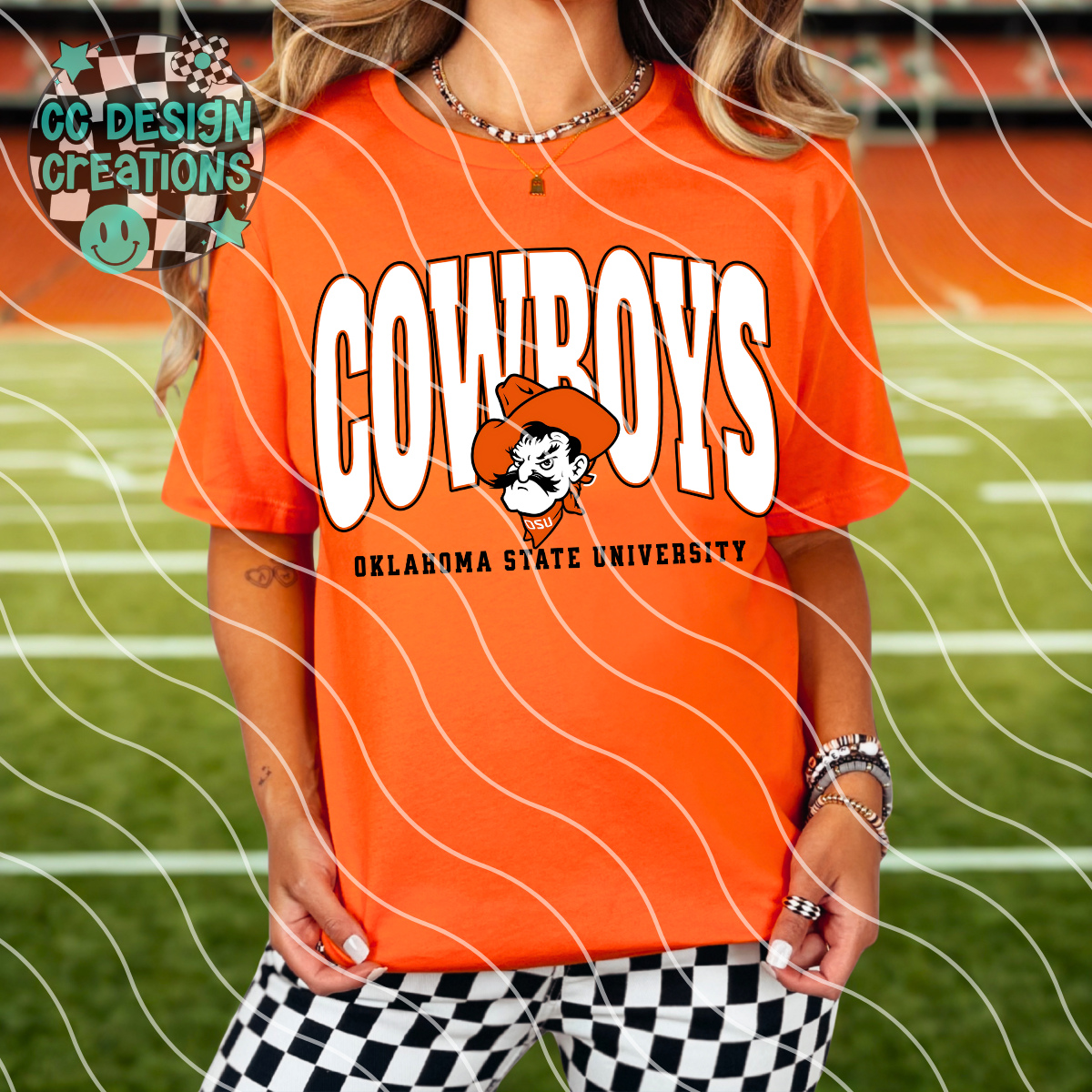 OK Cowboys Varsity Football PNG Digital Download (2 Files/Distressed Included)