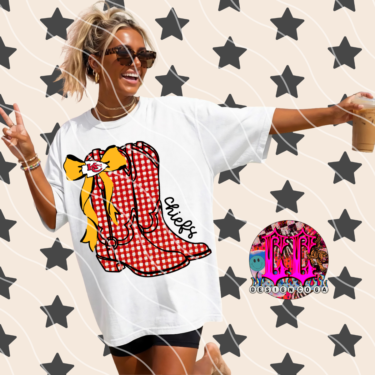 CHIEFS COWGIRL PLAID  PNG DIGITAL DOWNLOAD