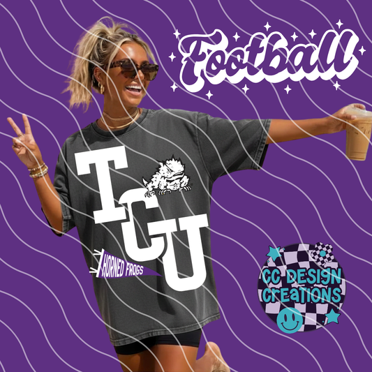 TCU FOOTBALL VARSITY PNG DIGITAL DOWNLOAD (WHITE + BLACK INCLUDED)