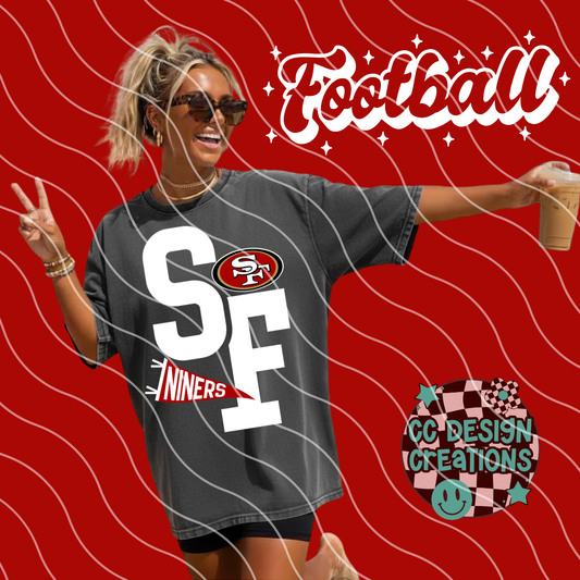 NINERS FOOTBALL VARSITY PNG DIGITAL DOWNLOAD (WHITE + BLACK INCLUDED)