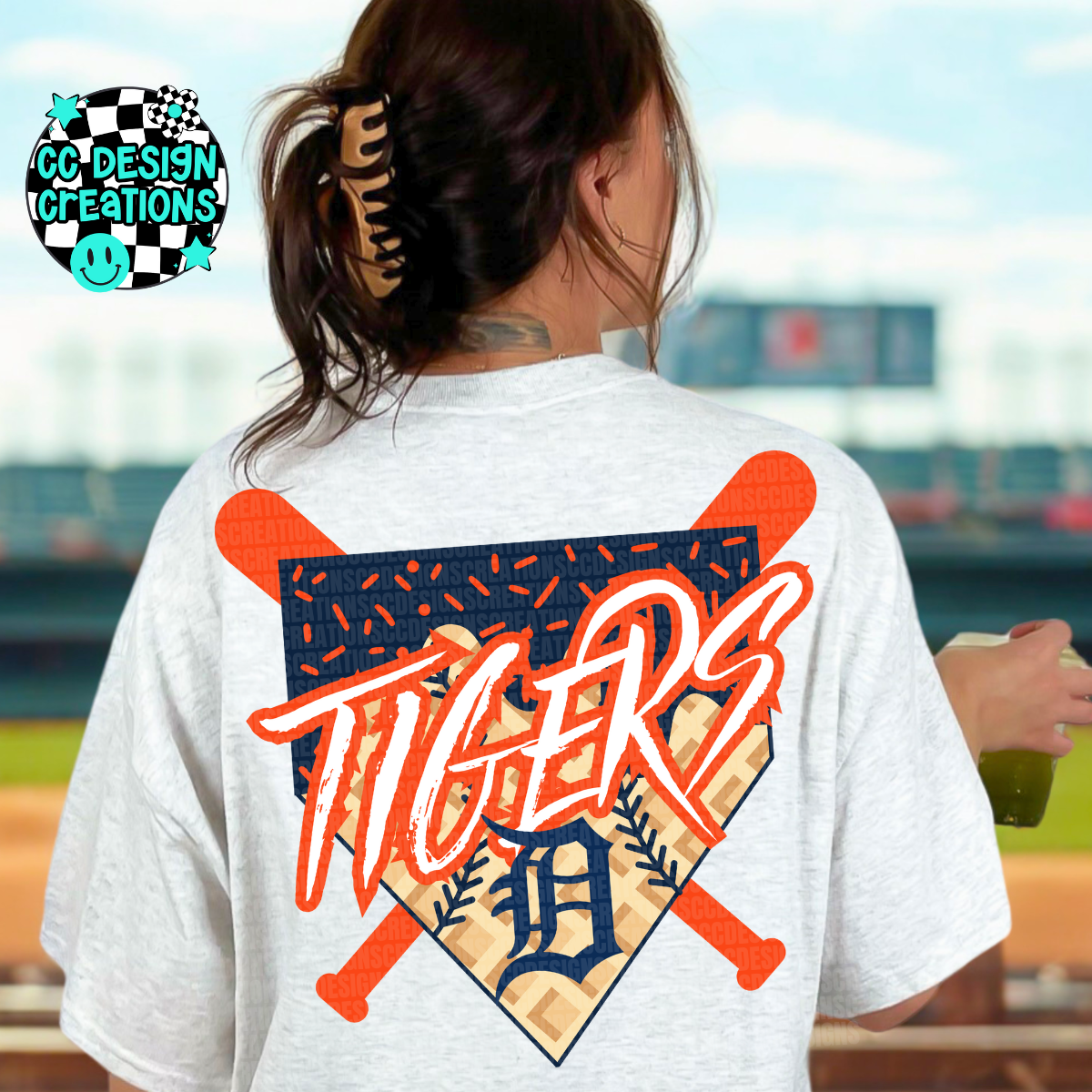 Tigers Baseball Drip PNG Digital Download