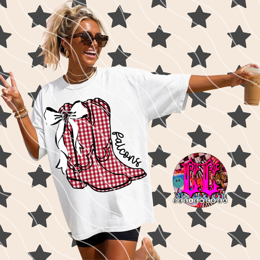FALCONS COWGIRL PLAID FOOTBALL PNG DIGITAL DOWNLOAD