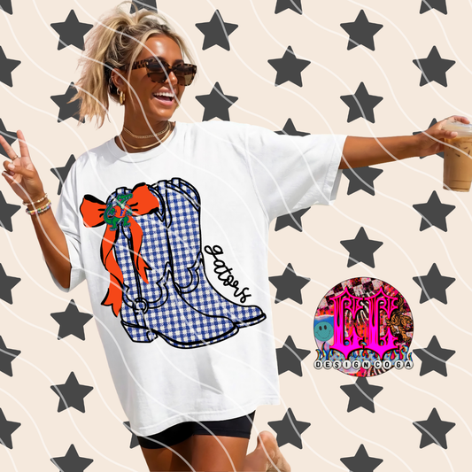 GATORS COWGIRL PLAID FOOTBALL PNG DIGITAL DOWNLOAD