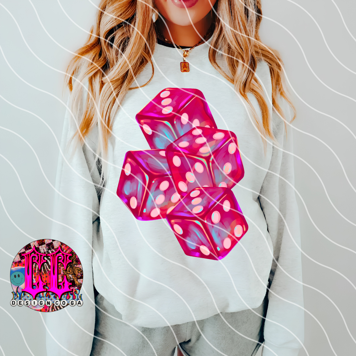 PINK DICE PNG DIGITAL DOWNLOAD