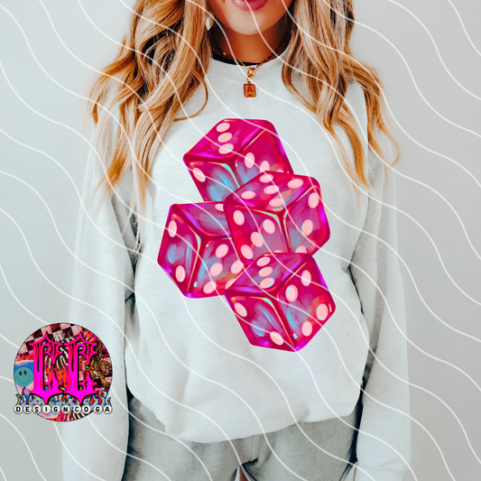 PINK DICE PNG DIGITAL DOWNLOAD