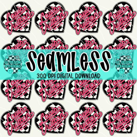 SEAMLESS Pink Black Louis PNG Digital Download