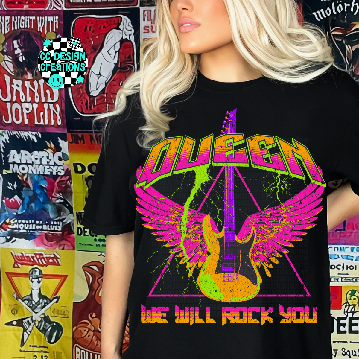 Neon Rocker Queen PNG Digital Download
