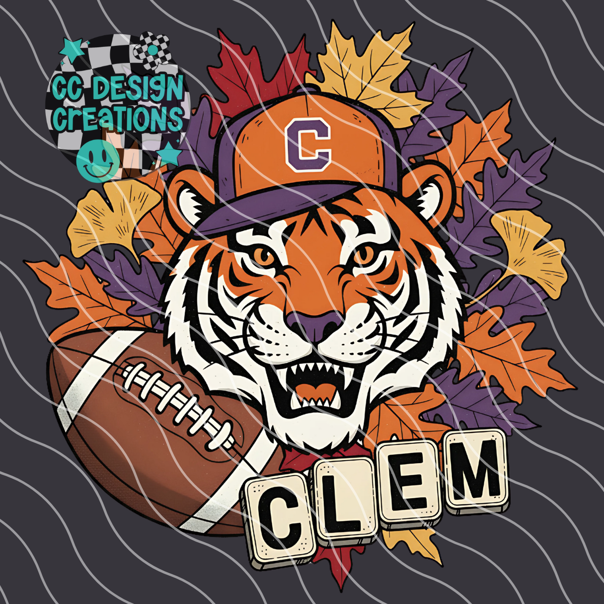 Clemson Fall Football PNG Digital Download