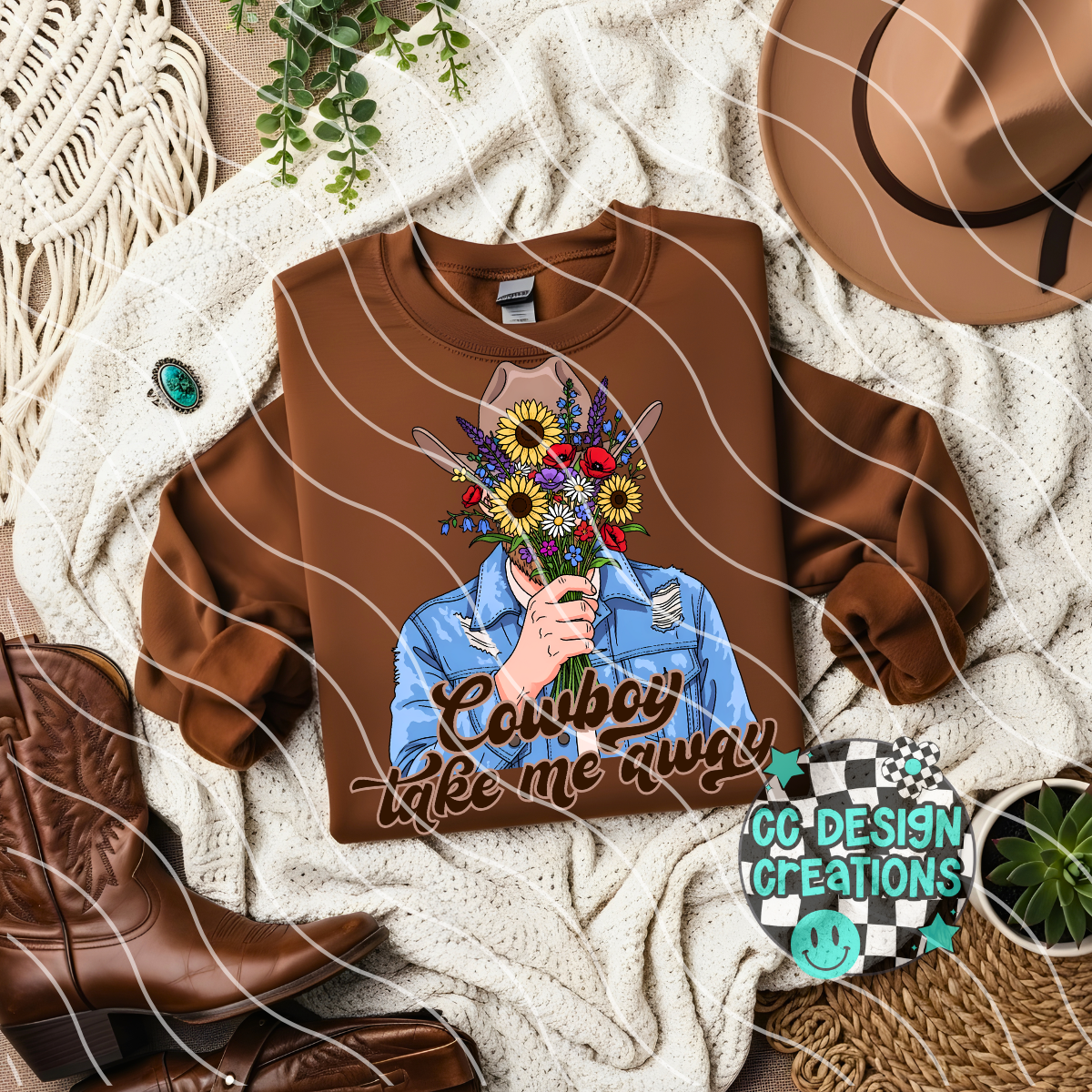 Cowboy Take Me Away PNG Digital Download