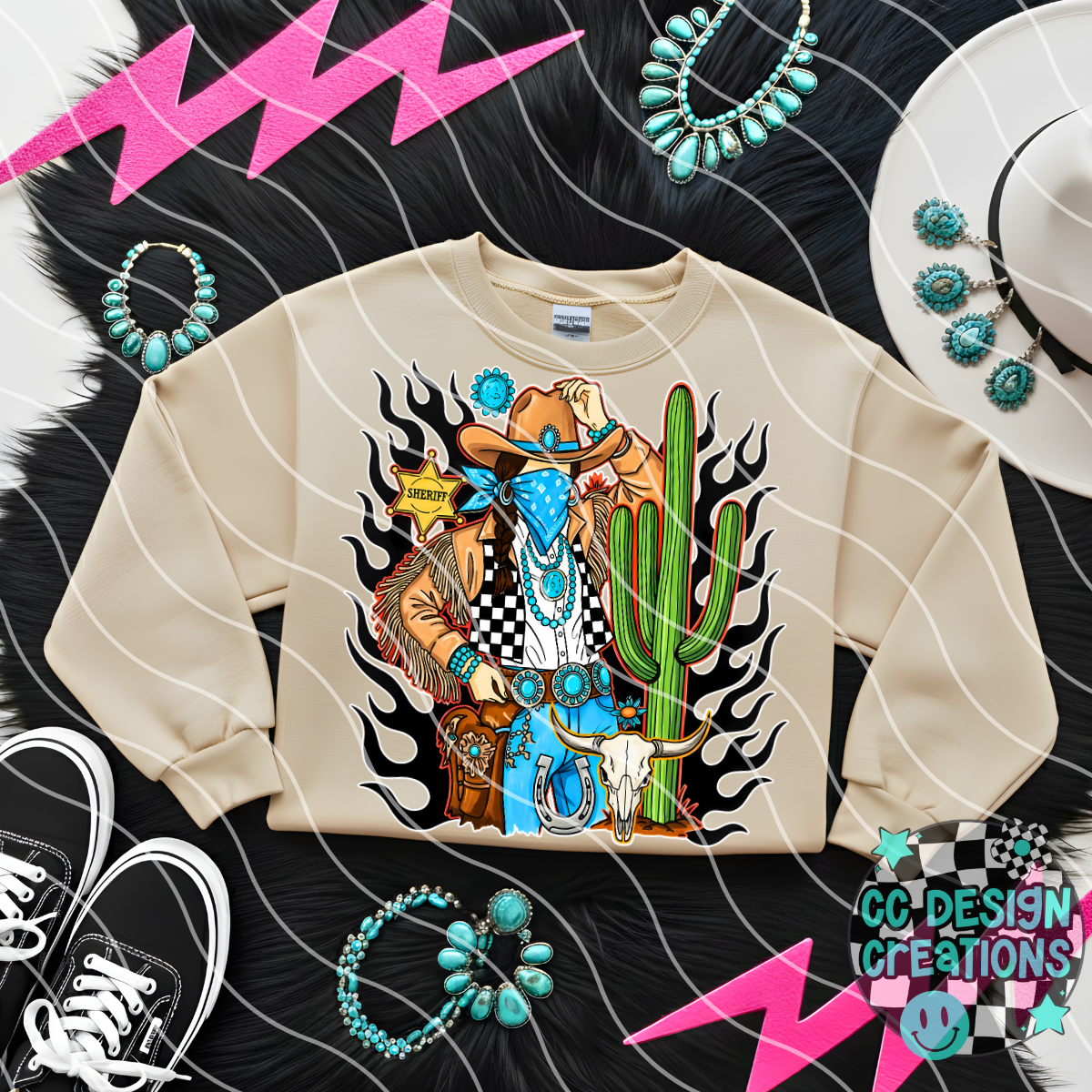 Edgy Cowgirl PNG Digital Download
