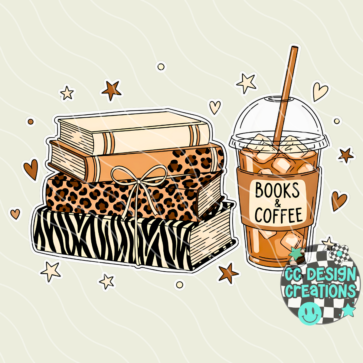 Books & Coffee PNG Digital Download