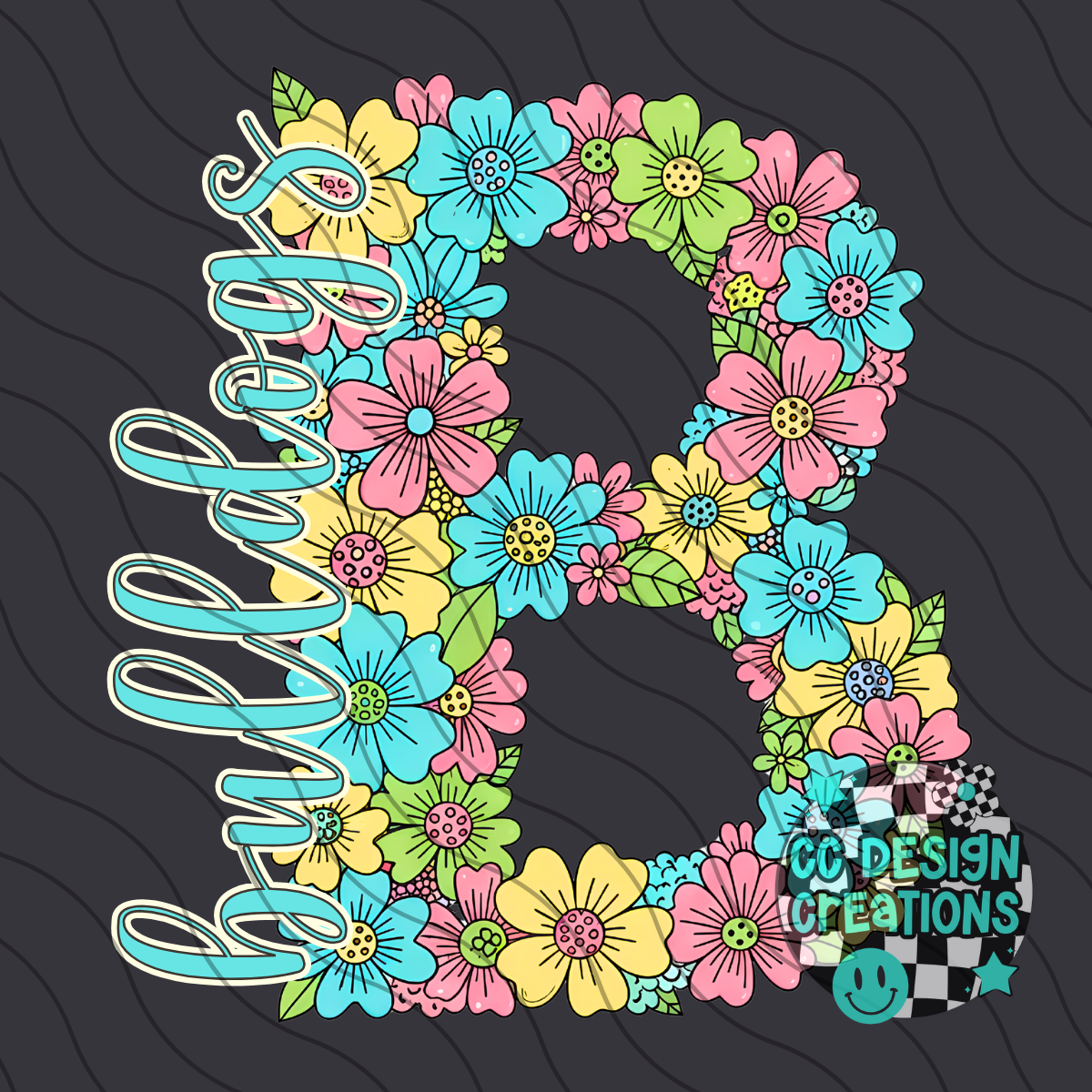 Bulldogs Floral Mascot PNG Digital Download