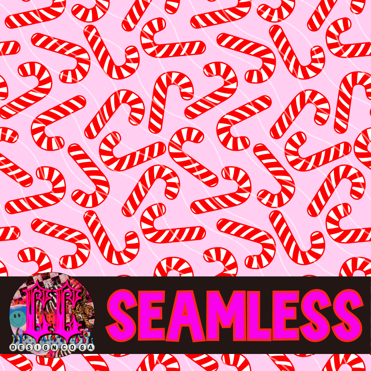 CANDY CANES SEAMLESS PNG DIGITAL DOWNLOAD