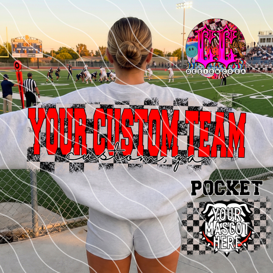 CUSTOM CHECKERED FOOTBALL PNG DIGITAL DOWNLOAD