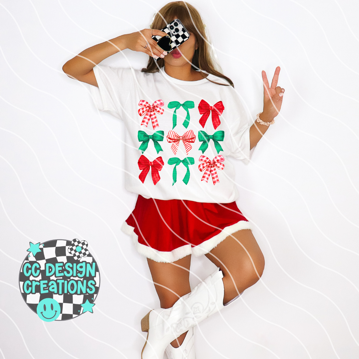 Christmas Coquette Bows PNG Digital Download