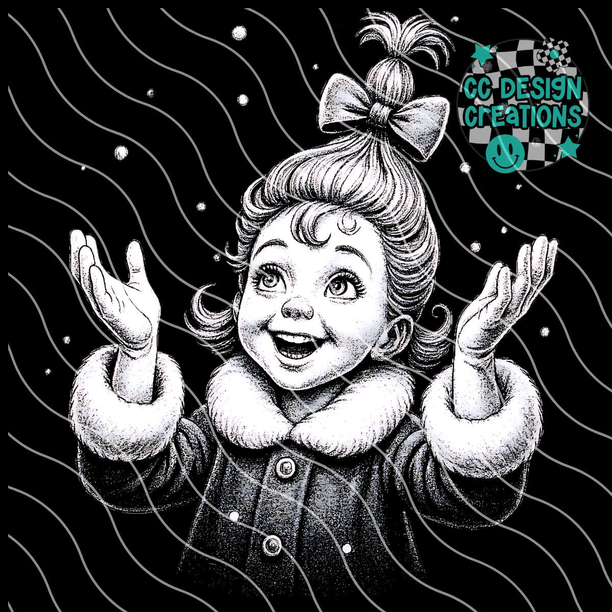 Cindy Lou Sketch PNG Digital Download (Dark Clothing Only)