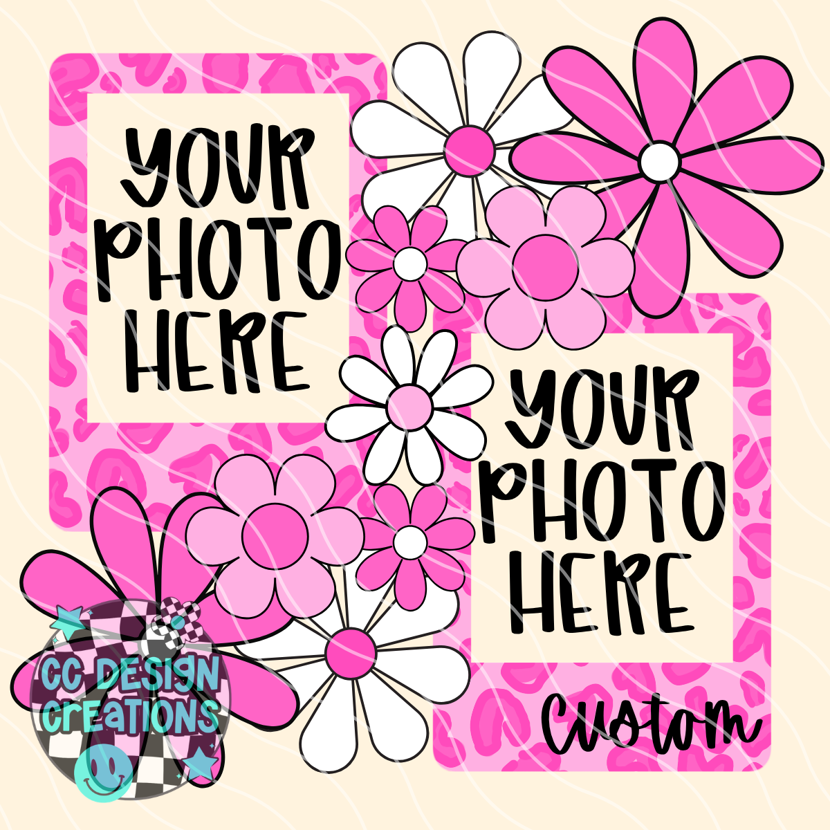 CUSTOM Mother's Day Photos Pink PNG Digital Download