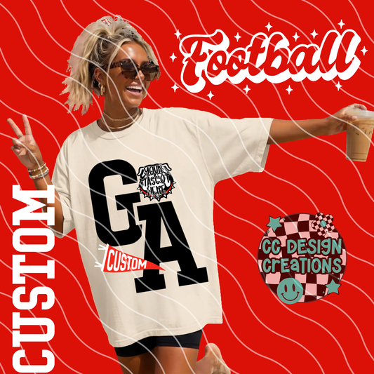 CUSTOM FOOTBALL VARSITY PNG DIGITAL DOWNLOAD (WHITE + BLACK INCLUDED)