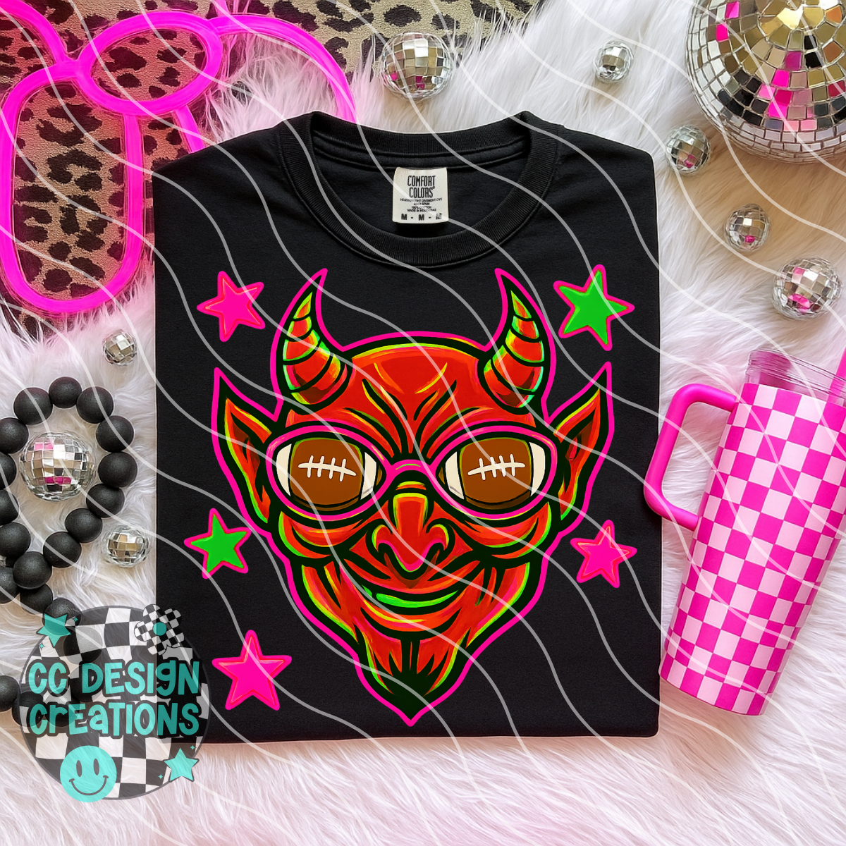 Devil Neon Mascot PNG Digital Download