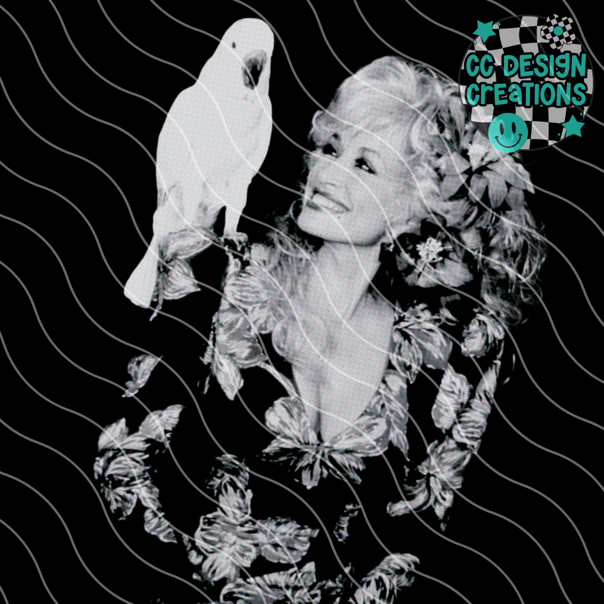 Dolly Halftone PNG Digital Download
