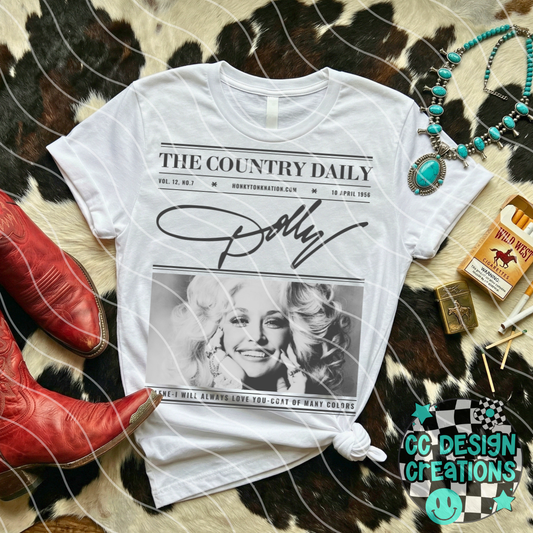 Country Newspaper Dolly PNG Digital Download