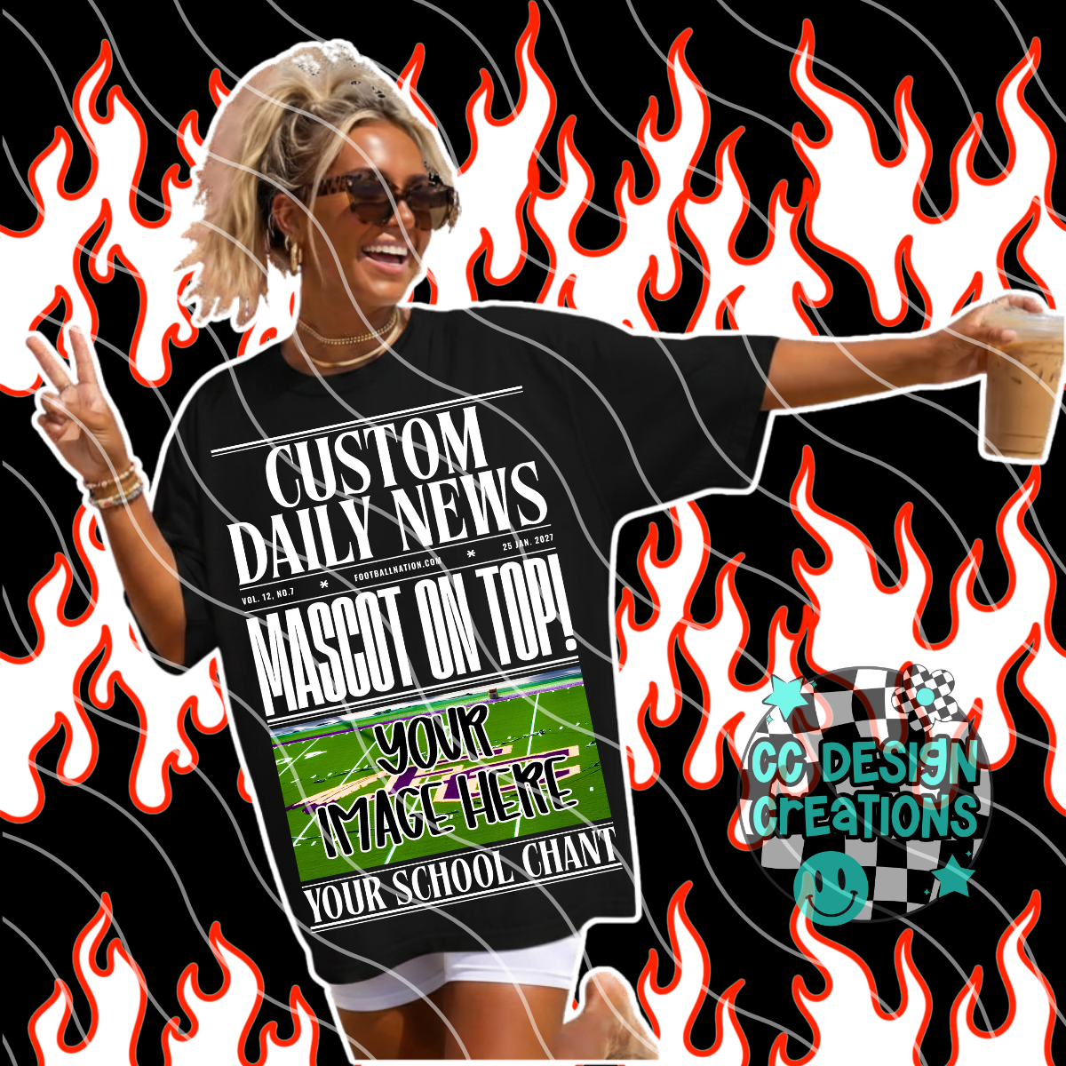 CUSTOM DAILY FOOTBALL NEWS PNG DIGITAL DOWNLOAD (WHITE + BLACK INCLUDED)