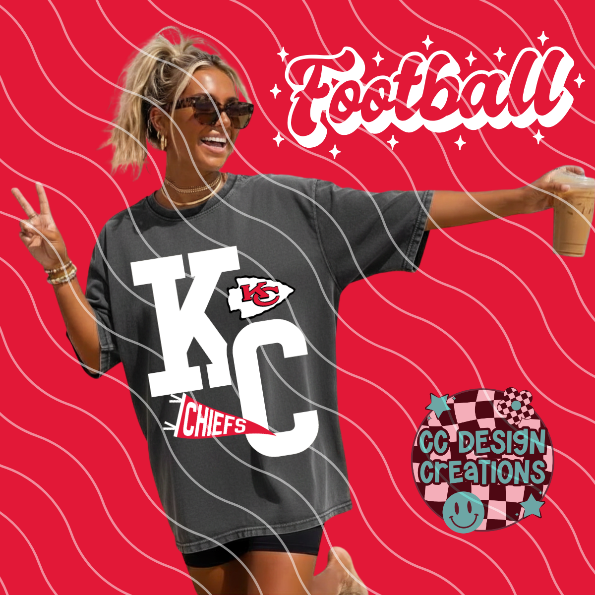 KC FOOTBALL VARSITY PNG DIGITAL DOWNLOAD (WHITE + BLACK INCLUDED)