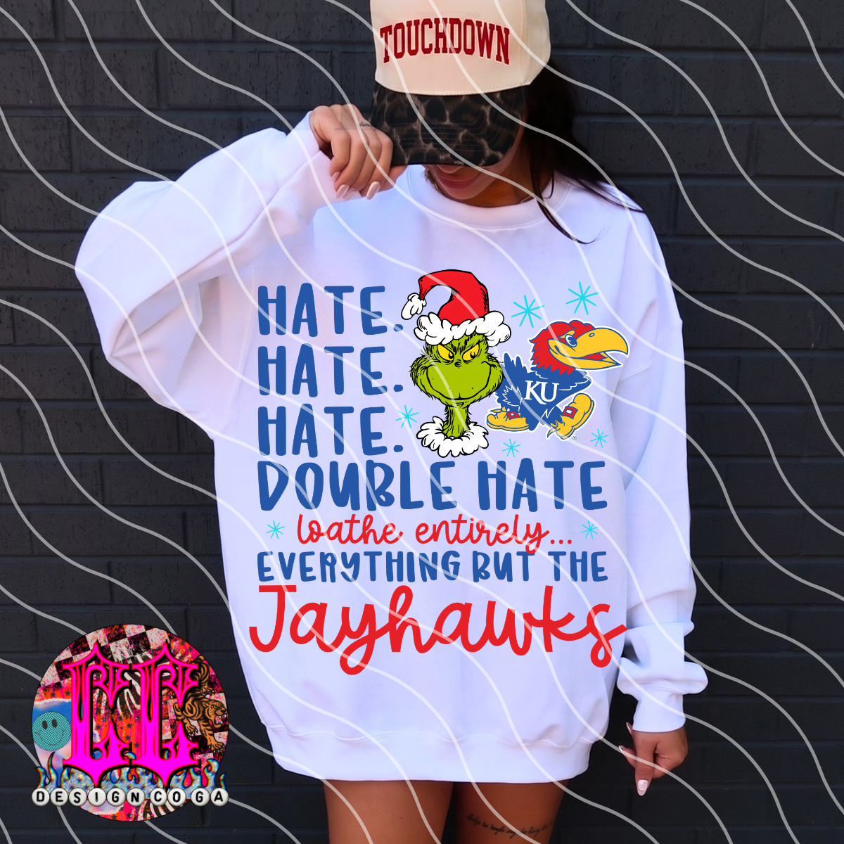 JYHAWK DOUBLE HATE FOOTBALL PNG DIGITAL DOWNLOAD
