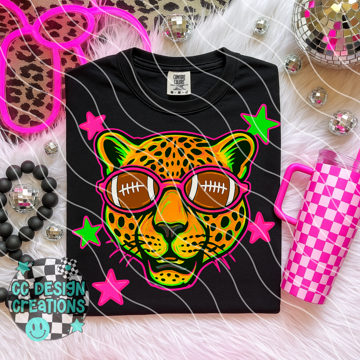 Leopard Neon Mascot PNG Digital Download