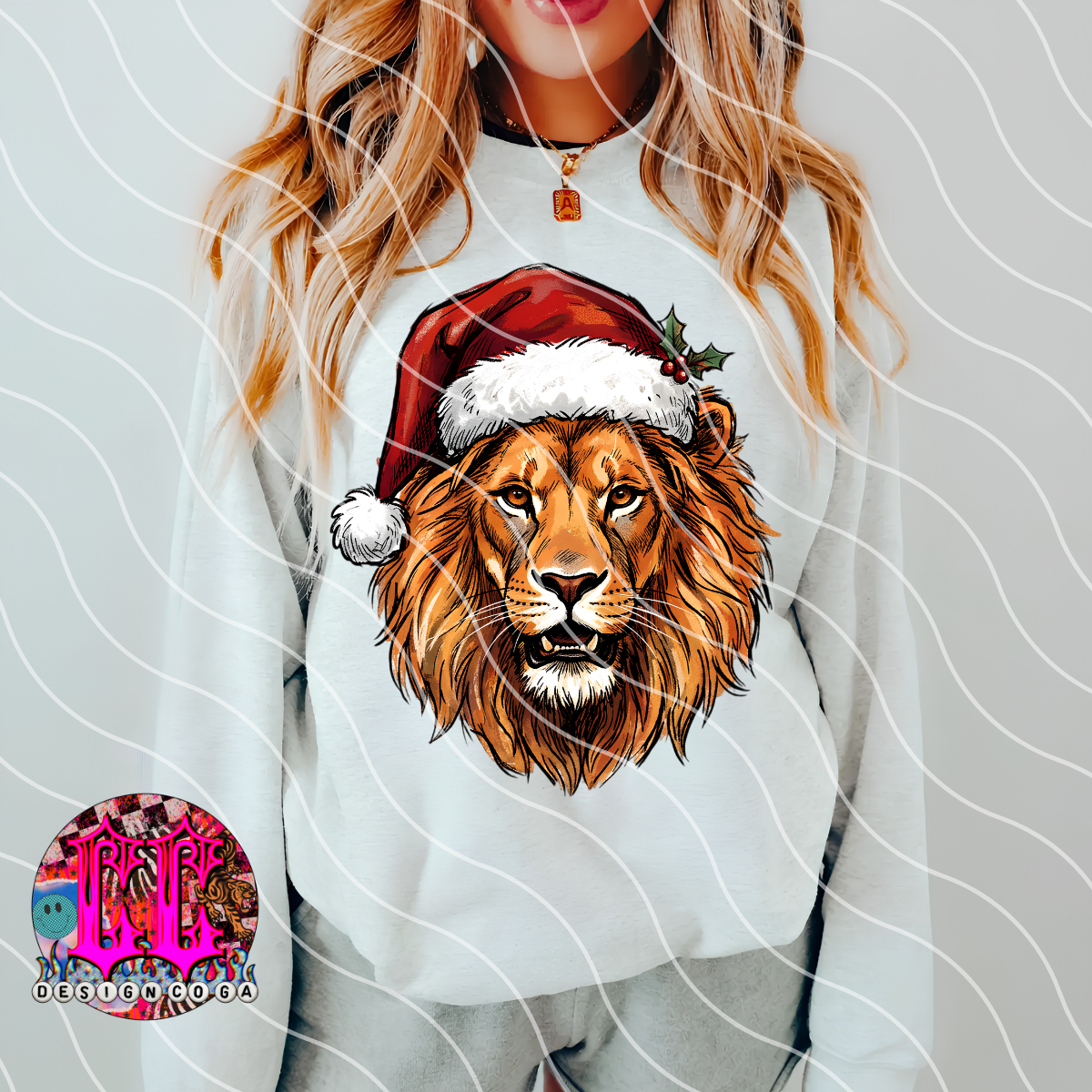 LIONS CHRISTMAS SKETCH MASCOT PNG DIGITAL DOWNLOAD
