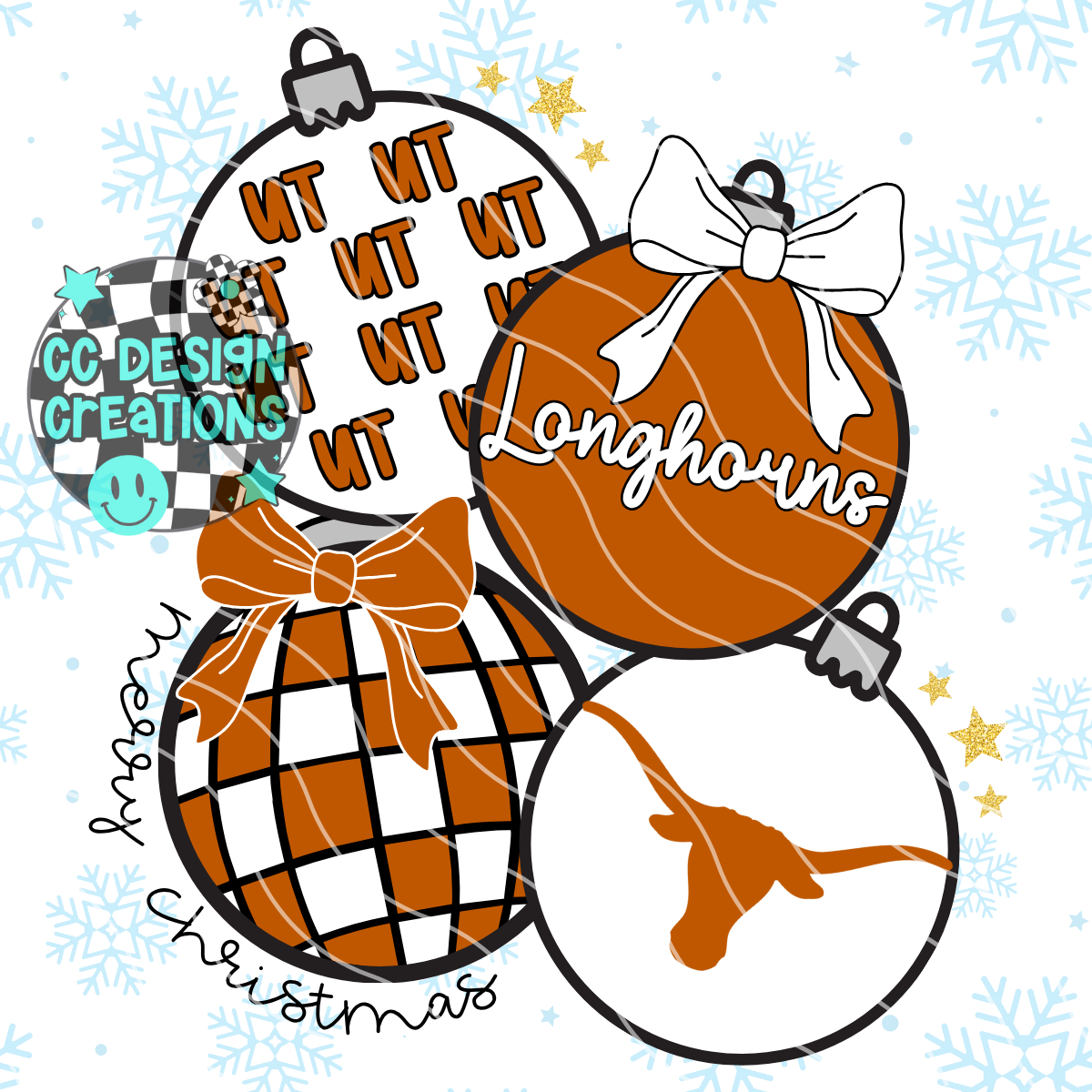 Horns Retro Football Christmas PNG Digital Download