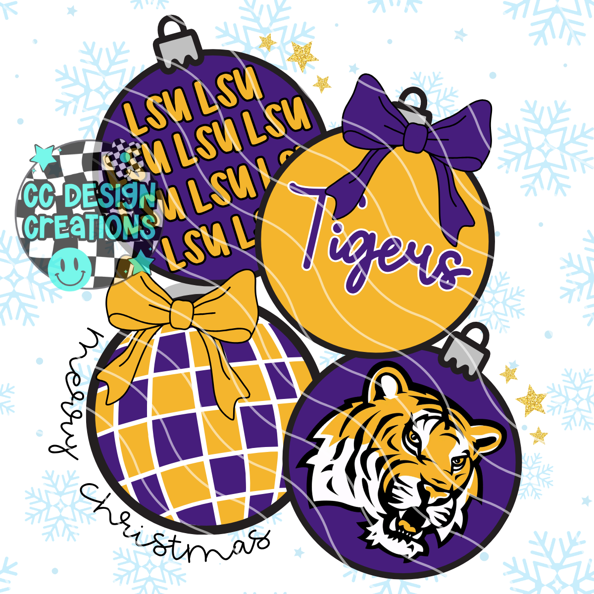 Louisiana Retro Football Christmas PNG Digital Download