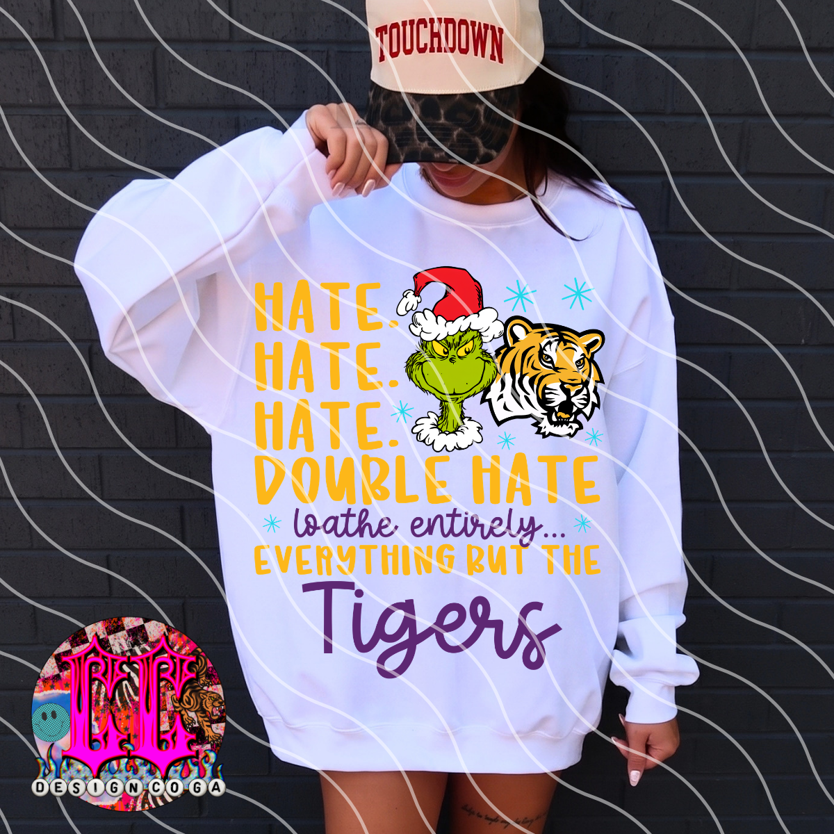 LS TIGER DOUBLE HATE FOOTBALL PNG DIGITAL DOWNLOAD