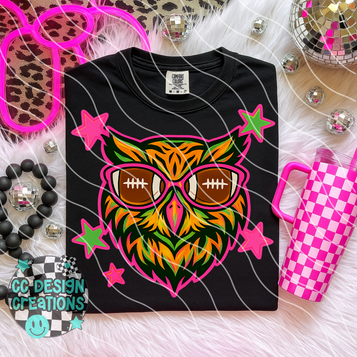 Owl Neon Mascot PNG Digital Download