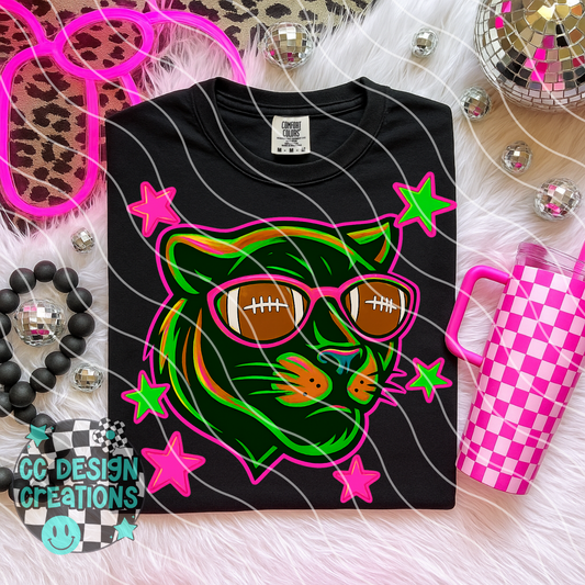 Panther Neon Mascot PNG Digital Download