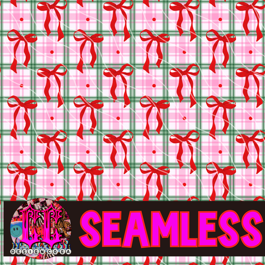 PLAID PINK CHRISTMAS SEAMLESS PNG DIGITAL DOWNLOAD