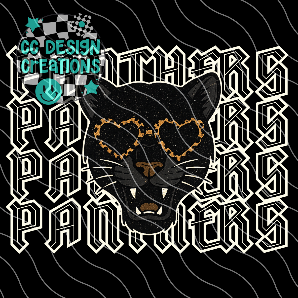 Panthers Preppy Grunge Mascot PNG Digital Download
