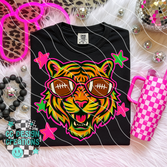 Tiger Neon Mascot PNG Digital Download