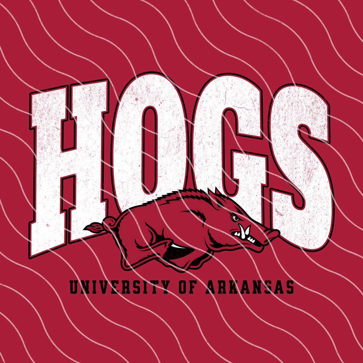 Hogs Varsity Football PNG Digital Download (2 Files/Distressed Included)