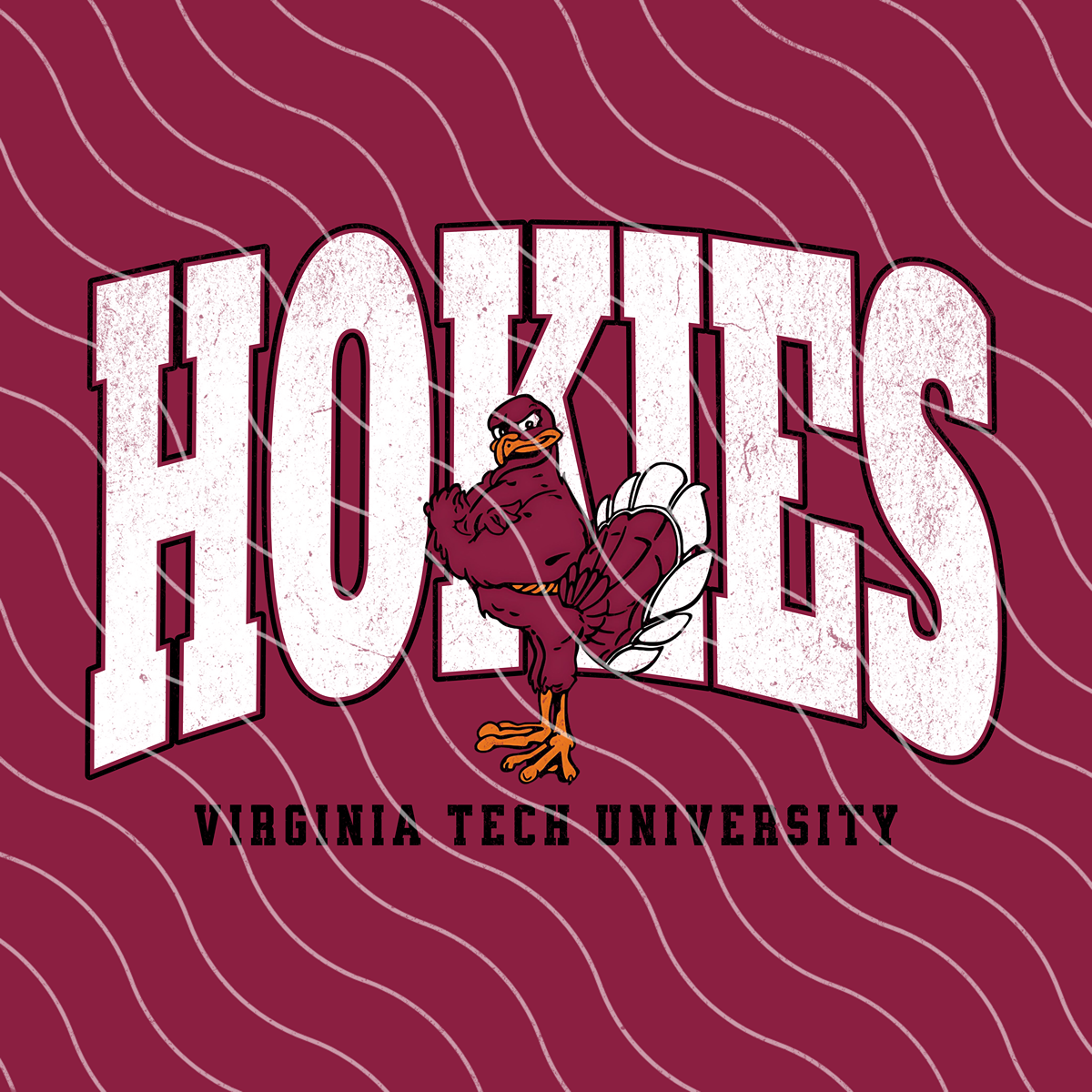 Hokies Varsity Football PNG Digital Download (2 Files/Distressed Included)