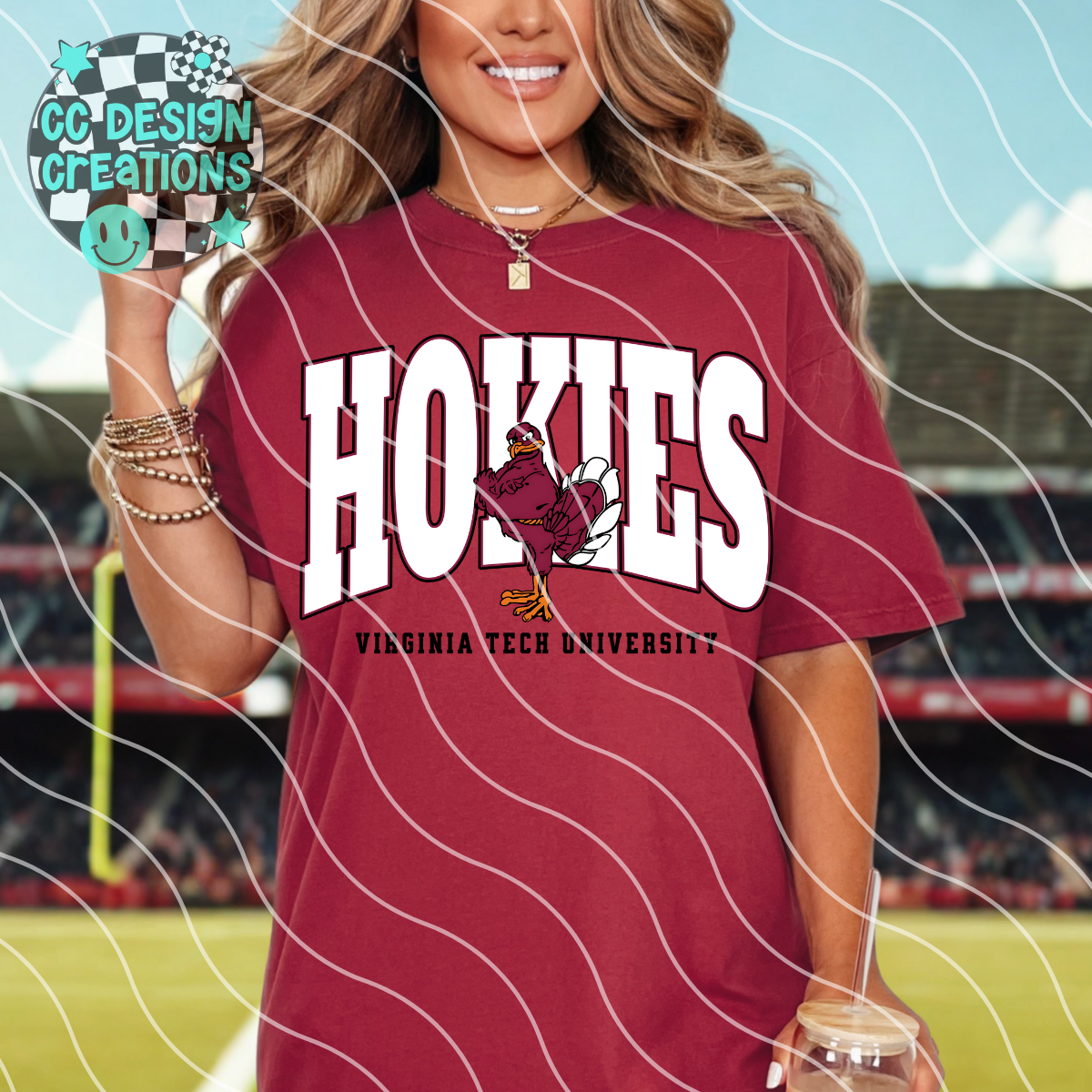 Hokies Varsity Football PNG Digital Download (2 Files/Distressed Included)