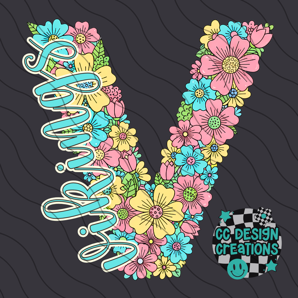 Vikings Floral Mascot PNG Digital Download
