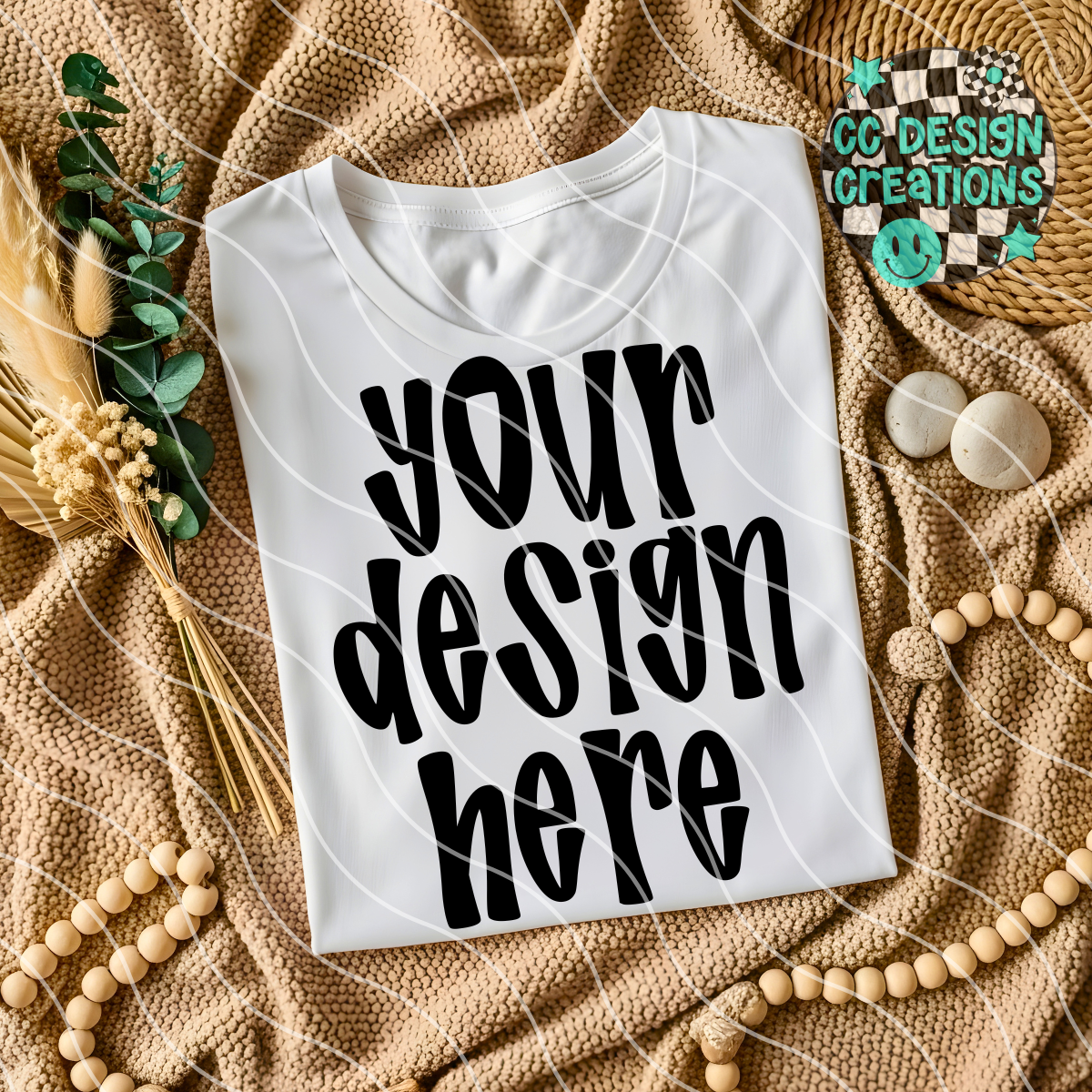 White Folded Boho Tee Mock